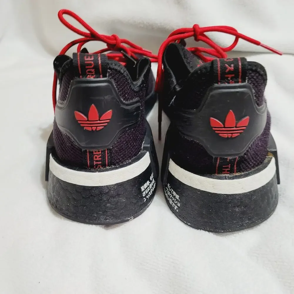 Adidas NMD-R1 mens black scarlet athletic sneakers size 8